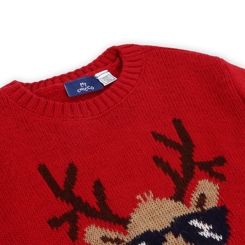 Boys Medium Red Printed Pullover image number 2
